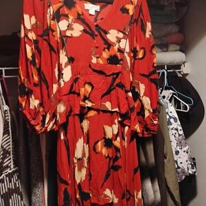 Floral Red Dress
